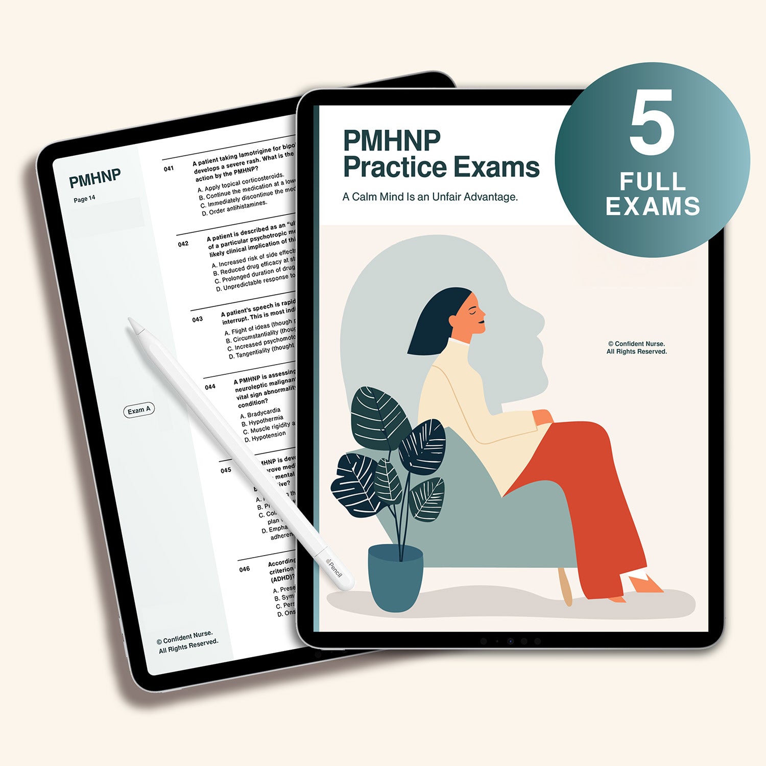 PMHNP practice exam bundle PDF – 5 full exams with 875+ board-style questions for nurse practitioner board prep